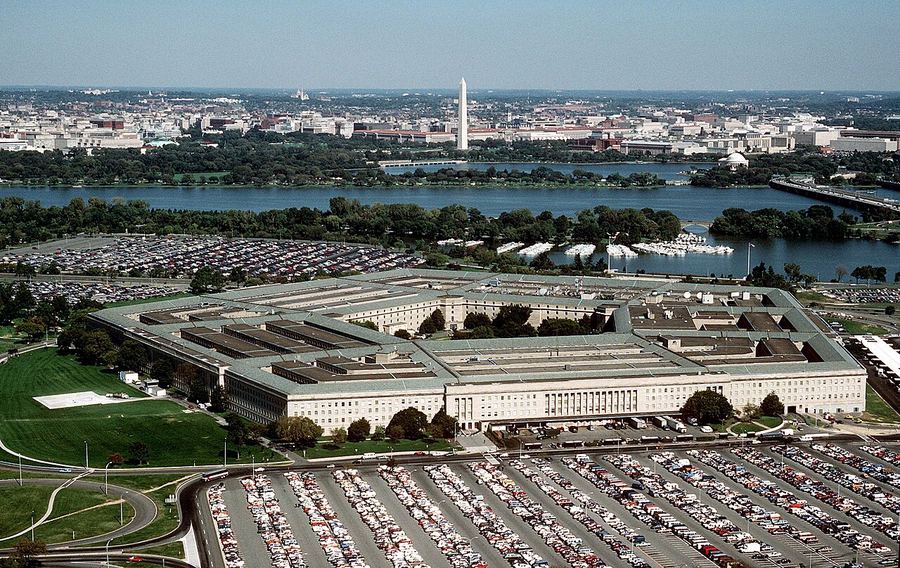 Archive: Elevated view of the Pentagon, Arlington, Virginia — Master Sgt. Ken Hammond, U.S. Air Force (public domain). Not the 25 September 2026 D.C. Circuit Anthropic ruling day, not day-of Defense Department or Anthropic counsel photography, and not a Claude or AI product still.