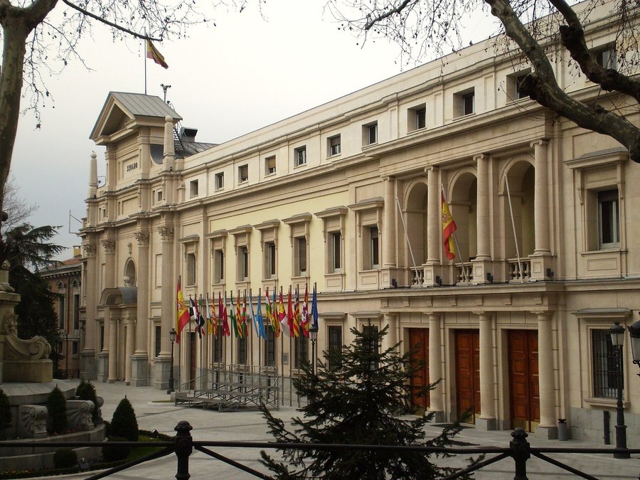 Archive photo: the facade of the Spanish Senate (Palacio del Senado) in Madrid, February 2009.
