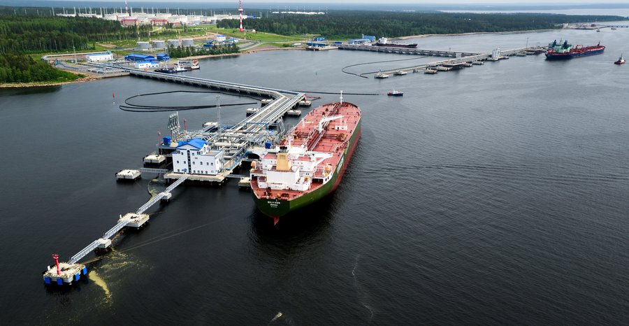 Archive photo: a tanker moored at the oil-export terminal in Primorsk, on the Baltic coast of Russia, in June 2014.