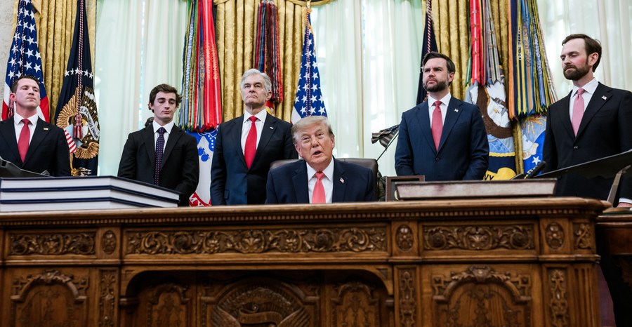 President Trump at the Resolute Desk in the Oval Office in October 2026.