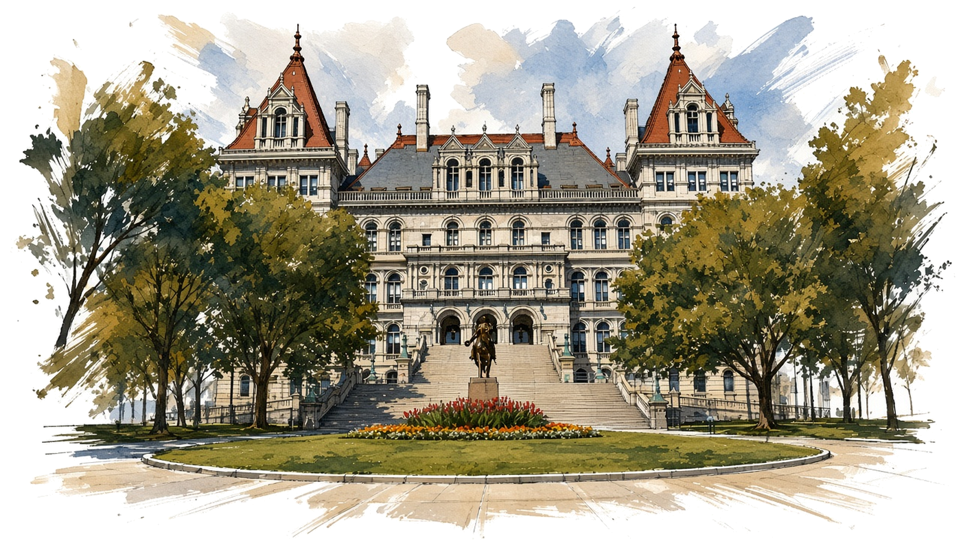 The New York State Capitol in Albany, September 2017.